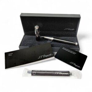 S.T. Dupont Line D Black & Palladium Rollerball Pen 412608 NIB